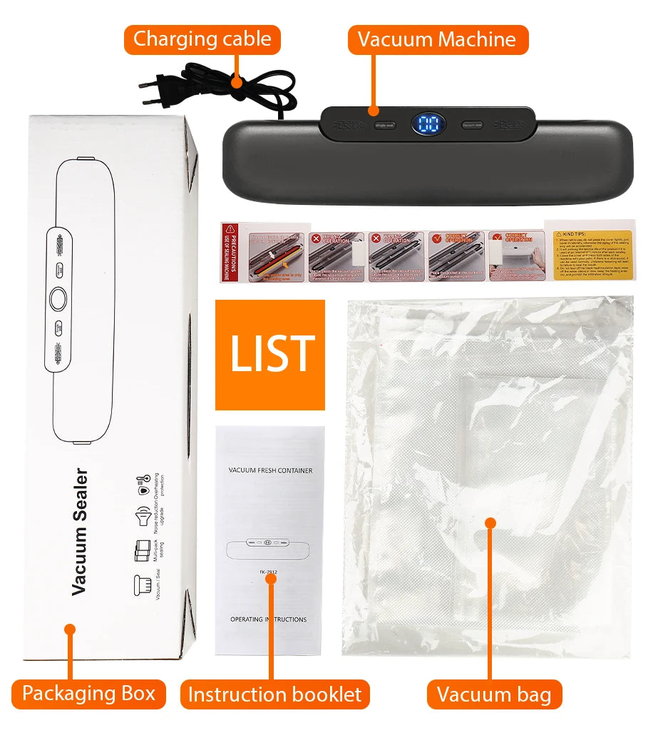 Vacuum Sealer Machine – Electric Food Sealer with 10 Free Vacuum Bags