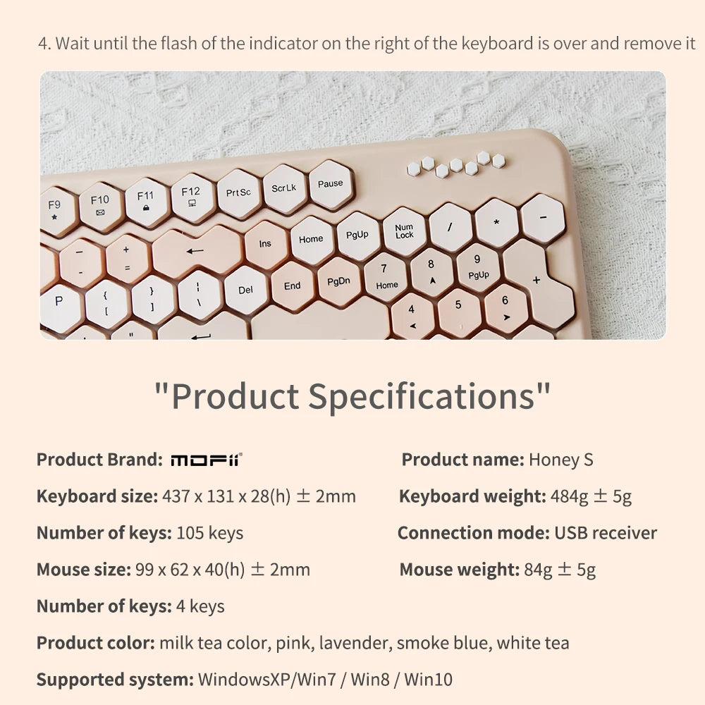 Wireless Diamond Keyboard and Mouse Combo - Cute Irregular Key Design for PC, Laptop & Desktop - Fashionable Office Accessory