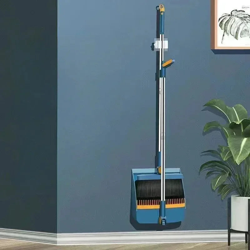 Rotary Long-Rod Broom and Dustpan Set – Non-Stick Hair Multi-Function Cleaning Kit for Household Use