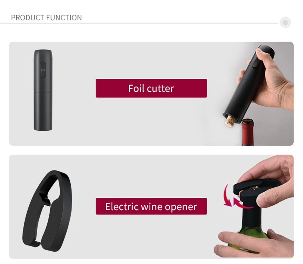 Electric Wine Bottle Opener – Automatic Corkscrew with Charging Base | Battery-Powered Wine Tool for Effortless Bottle Opening