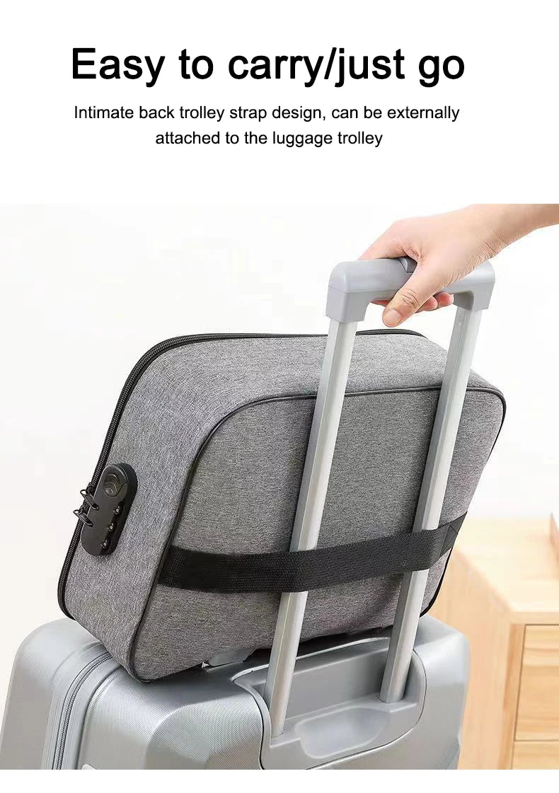 Document Organizer Briefcase – 3-Layer Waterproof File Holder with Code Lock for Men and Women, Portable File Storage Case for Travel and Home Use