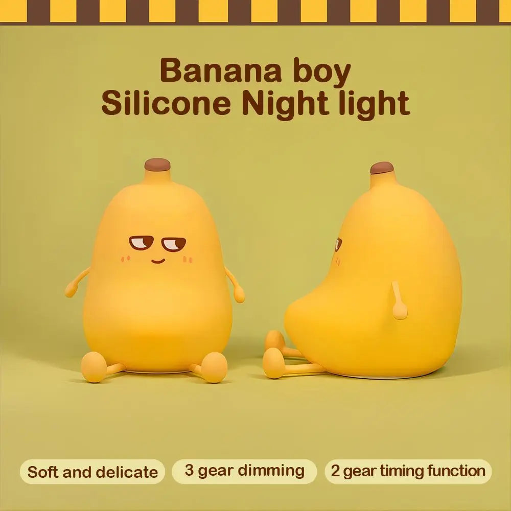 LED Pear Fruit Silicone Night Light - 7-Color Dimming Touch Control, USB Rechargeable Bedside Lamp for Bedroom Decor & Kids' Gifts