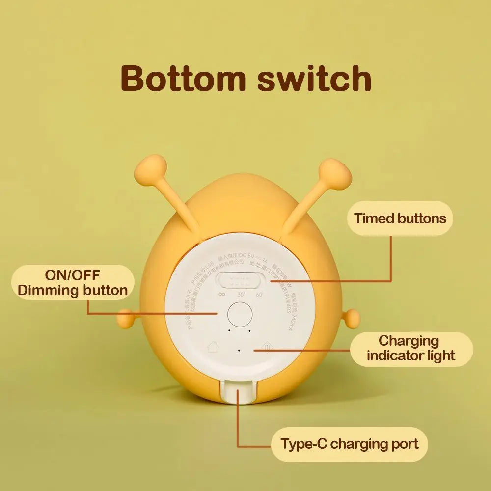 LED Pear Fruit Silicone Night Light - 7-Color Dimming Touch Control, USB Rechargeable Bedside Lamp for Bedroom Decor & Kids' Gifts