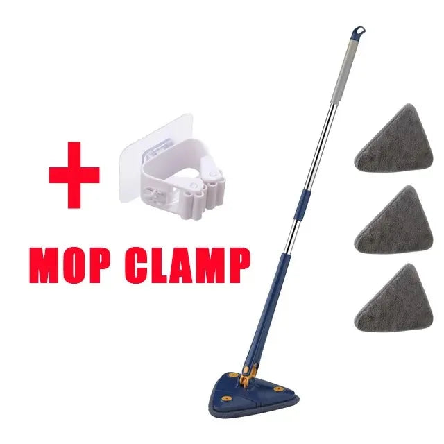 Triangle 360° Cleaning Mop – Telescopic Self-Draining Mop for Household Ceilings, Walls, and Tiles