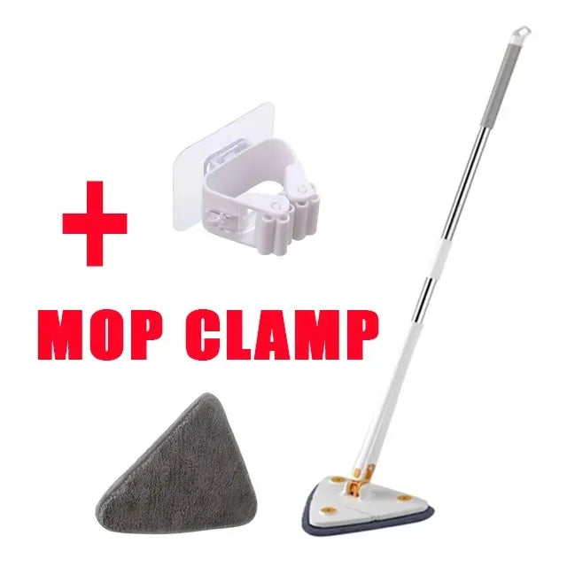 Triangle 360° Cleaning Mop – Telescopic Self-Draining Mop for Household Ceilings, Walls, and Tiles