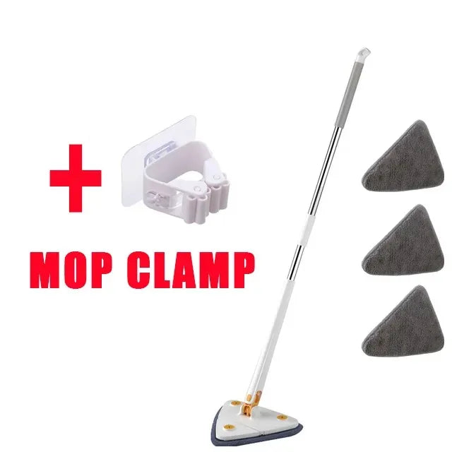 Triangle 360° Cleaning Mop – Telescopic Self-Draining Mop for Household Ceilings, Walls, and Tiles