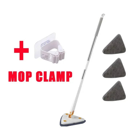 Triangle 360° Cleaning Mop – Telescopic Self-Draining Mop for Household Ceilings, Walls, and Tiles