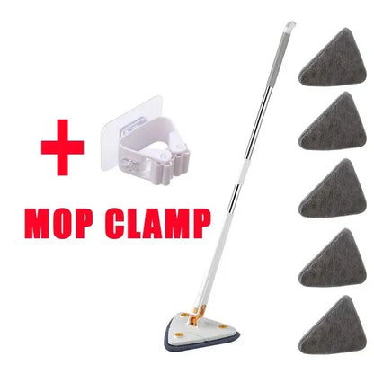 Triangle 360° Cleaning Mop – Telescopic Self-Draining Mop for Household Ceilings, Walls, and Tiles