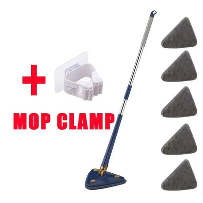 Triangle 360° Cleaning Mop – Telescopic Self-Draining Mop for Household Ceilings, Walls, and Tiles