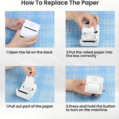 Mini Printer - Inkless Sticker Maker & Portable Thermal Printer for Photo Journals, Notes, and Memo (Bluetooth)