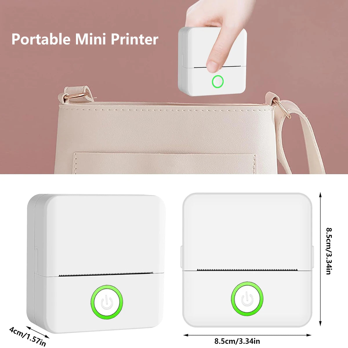 Mini Printer - Inkless Sticker Maker & Portable Thermal Printer for Photo Journals, Notes, and Memo (Bluetooth)