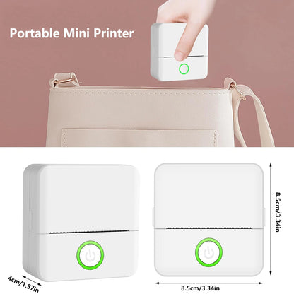 Mini Printer - Inkless Sticker Maker & Portable Thermal Printer for Photo Journals, Notes, and Memo (Bluetooth)