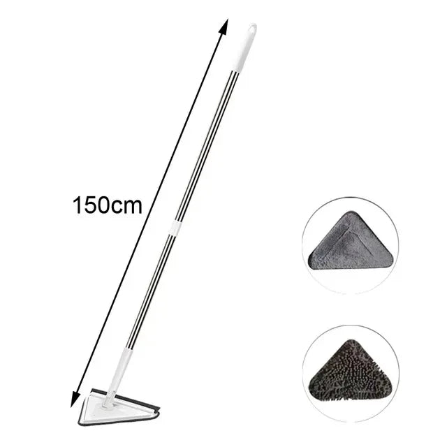 Triangle 360° Cleaning Mop – Telescopic Self-Draining Mop for Household Ceilings, Walls, and Tiles