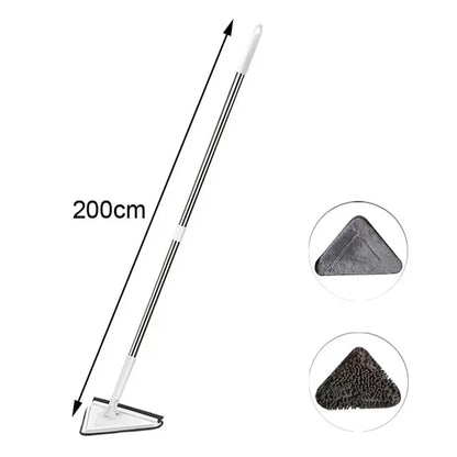 Triangle 360° Cleaning Mop – Telescopic Self-Draining Mop for Household Ceilings, Walls, and Tiles