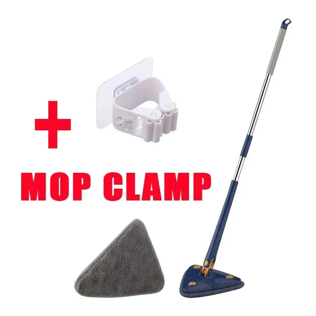 Triangle 360° Cleaning Mop – Telescopic Self-Draining Mop for Household Ceilings, Walls, and Tiles