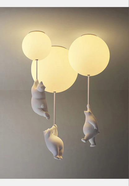 Modern Cartoon Bear Ceiling Light - Whimsical LED Fixture for Rooms & Bedrooms