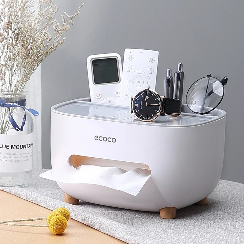 Multifunctional Tissue Box & Desk Organizer - Remote Control Storage Holder for Office and Home | Stylish Sundries Container | Ideal Gift