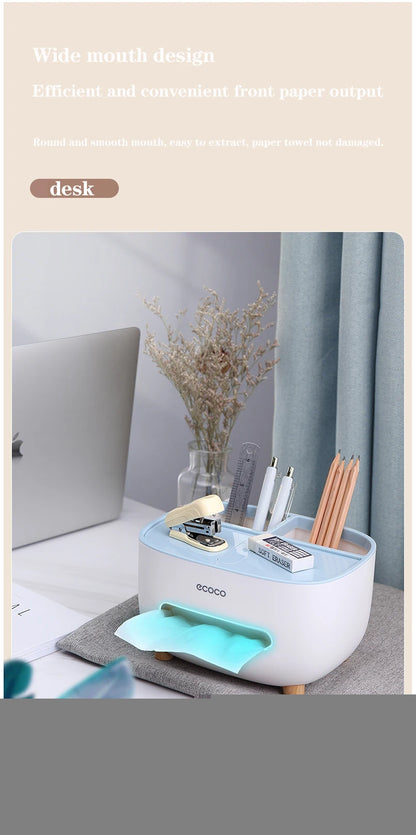 Multifunctional Tissue Box & Desk Organizer - Remote Control Storage Holder for Office and Home | Stylish Sundries Container | Ideal Gift