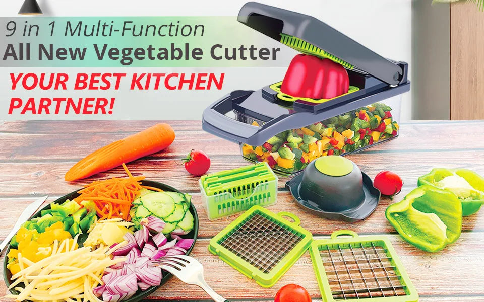 Multifunctional Vegetable Chopper & Grater - Manual Fruit Slicer for Potatoes, Cheese, and Onions