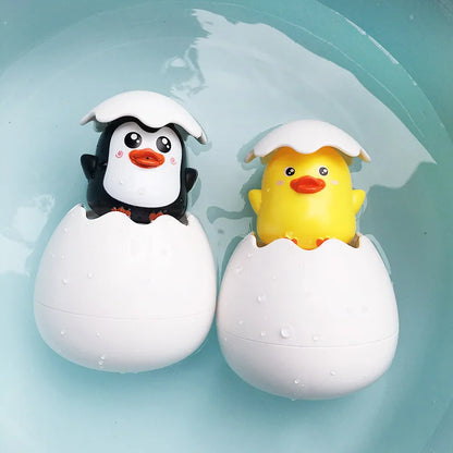 Cute Duck & Penguin Egg Water Spray Sprinkler Toy – Fun Bathing & Swimming Water Toy for Kids