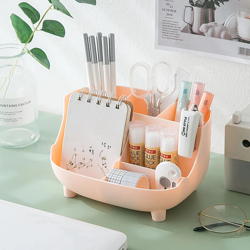 Multifunctional Plastic Desktop Storage Box – Makeup Drawer Organizer for Cosmetics and Office Supplies