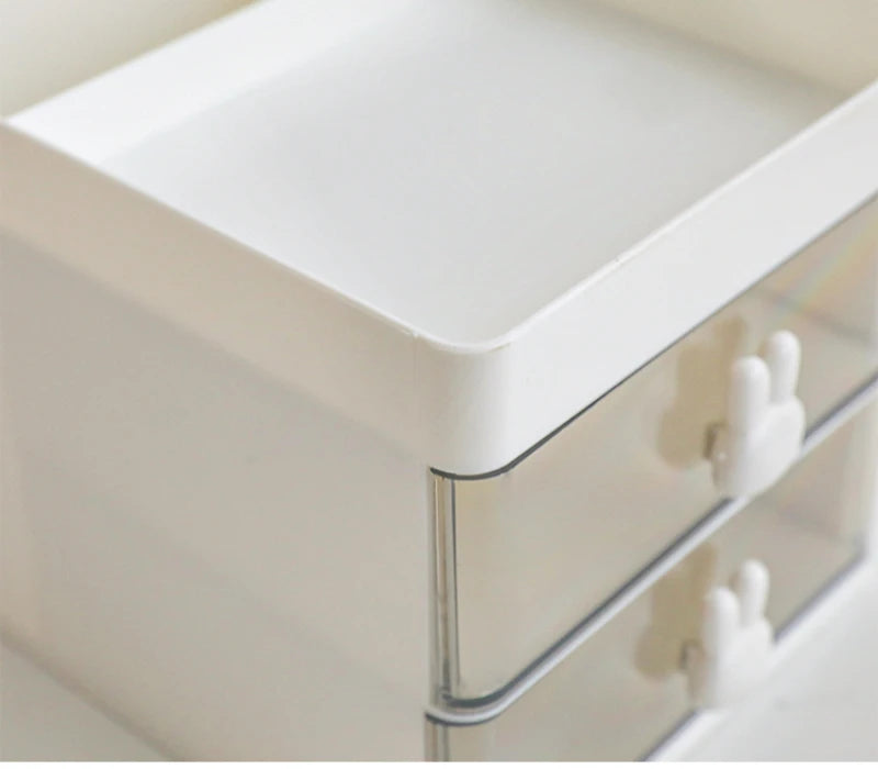 Transparent Desktop Organizer with Drawers – Multi-Functional Storage Box for Office Supplies, Cosmetics, and Stationery
