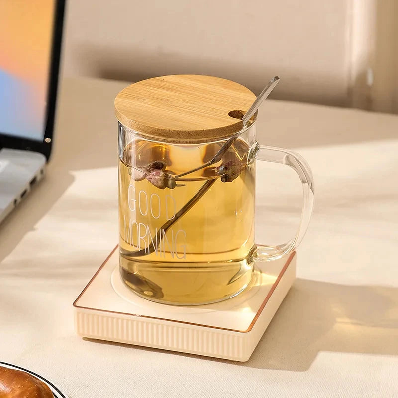 Cup Heater Mug Warmer - Electric Hot Plate with 55°C Thermostatic Heating Pad for Coffee, Milk & Tea