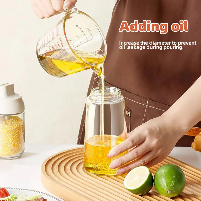 500ml Dual-Purpose Oil Spray Bottle – Leak-Proof Olive Oil Sprayer for Cooking, Baking, BBQ, and Air Fryer Use