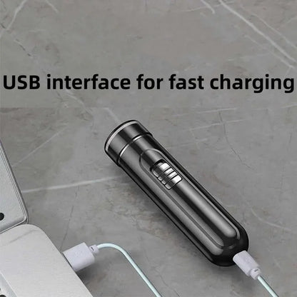 USB Rechargeable Electric Razor for Men - Wet & Dry, Compact Travel Shaver with One-Button Operation