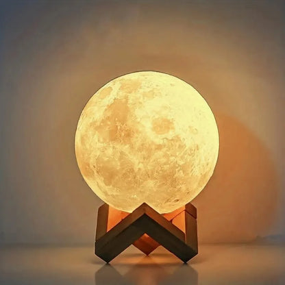 LED Galaxy Moon Lamp Night Light - DIY Moon Globe for Bedroom Décor & Gifts (Warm Light