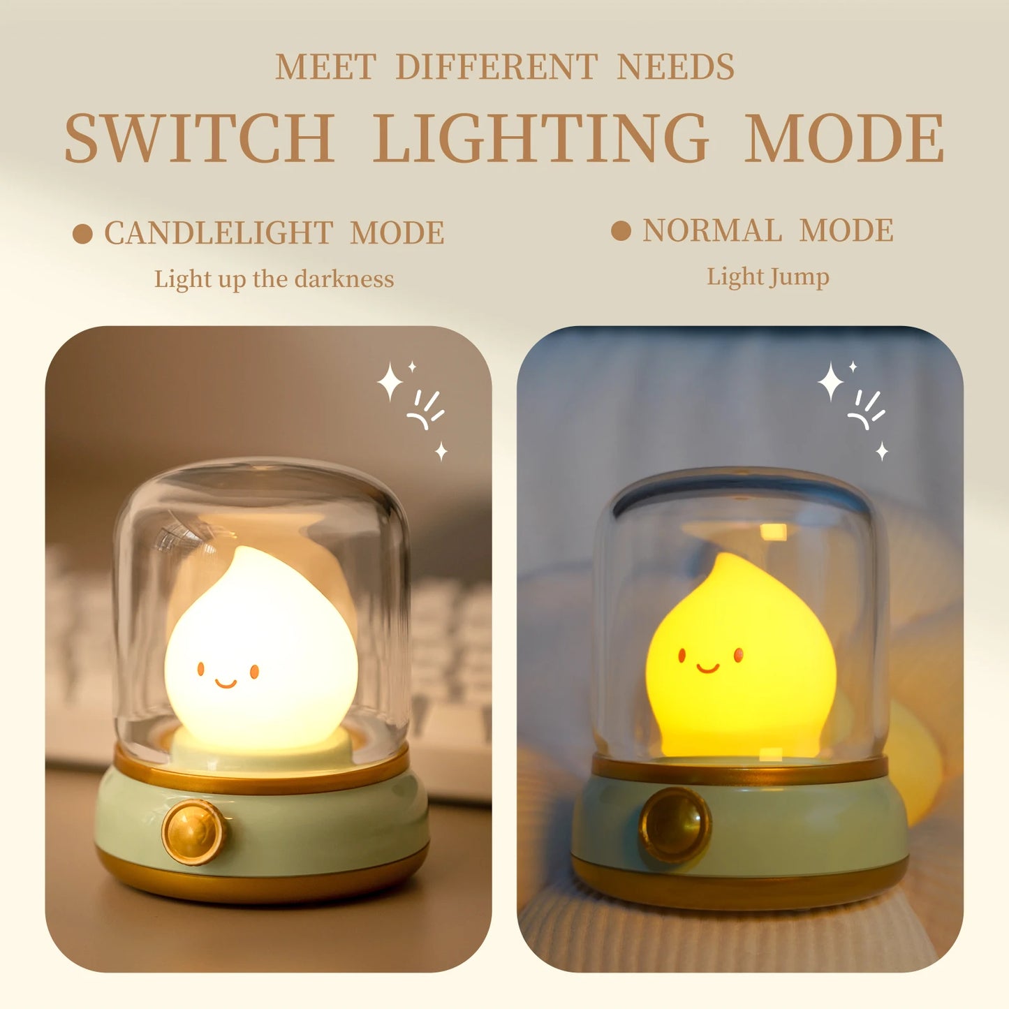 Creative Portable Mini Desktop LED Night Lamp - USB Rechargeable Cartoon Table Lamp for Home & Hotel Decor