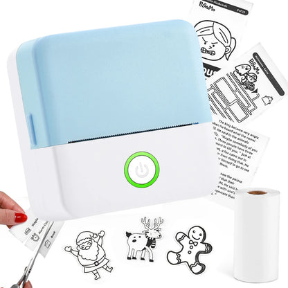 Mini Printer - Inkless Sticker Maker & Portable Thermal Printer for Photo Journals, Notes, and Memo (Bluetooth)