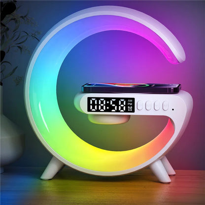 Bluetooth Speaker Wireless Charger Pad Stand - RGB Night Light & Fast Charging Dock