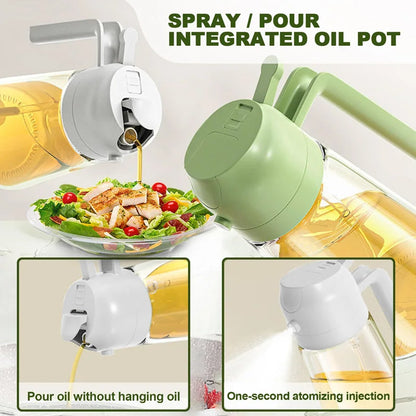 500ml Dual-Purpose Oil Spray Bottle – Leak-Proof Olive Oil Sprayer for Cooking, Baking, BBQ, and Air Fryer Use