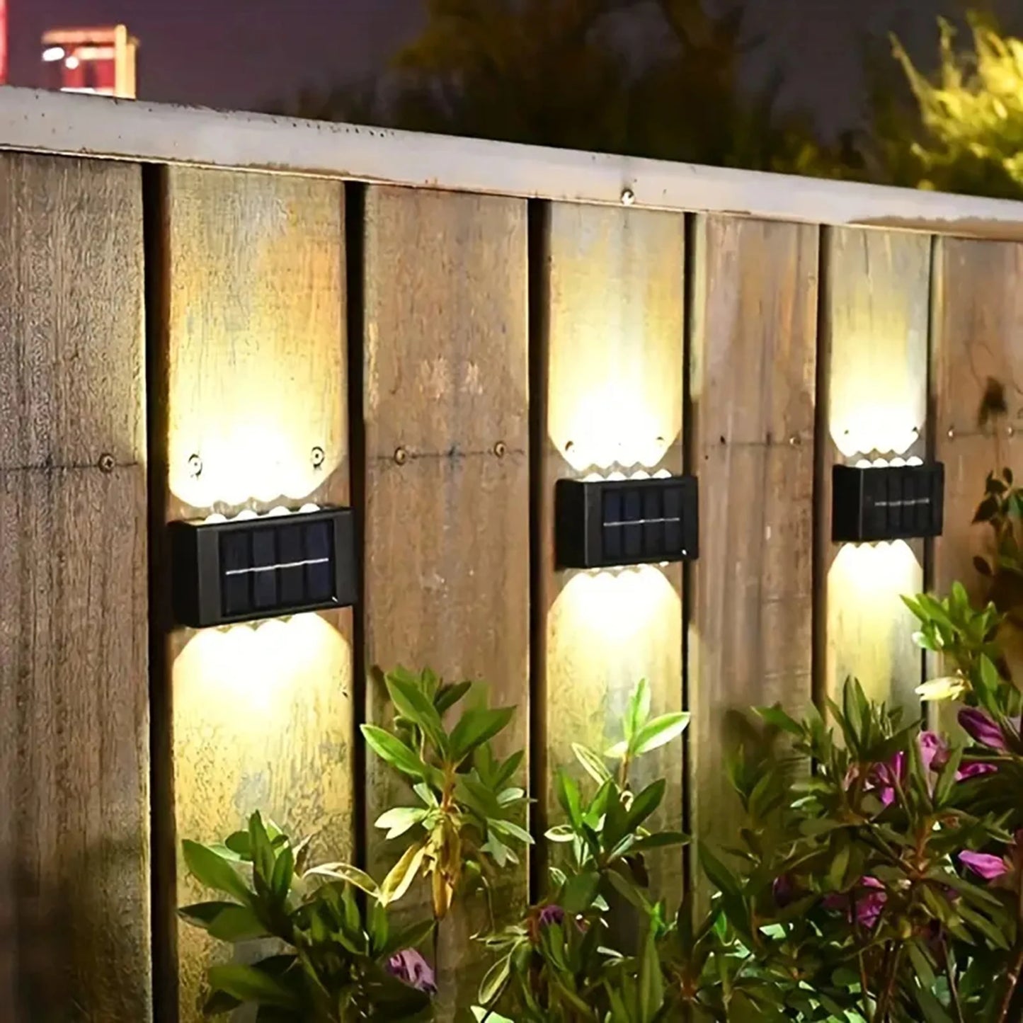 1/2pcs Solar Outdoor Courtyard Lamp – Modern Up and Down Wall Lamp for Home & Garden Decoration, IP65 Waterproof