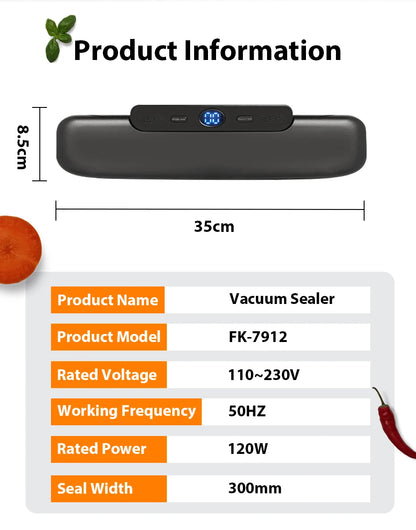 Vacuum Sealer Machine – Electric Food Sealer with 10 Free Vacuum Bags