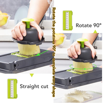 Multifunctional Vegetable Chopper & Grater - Manual Fruit Slicer for Potatoes, Cheese, and Onions