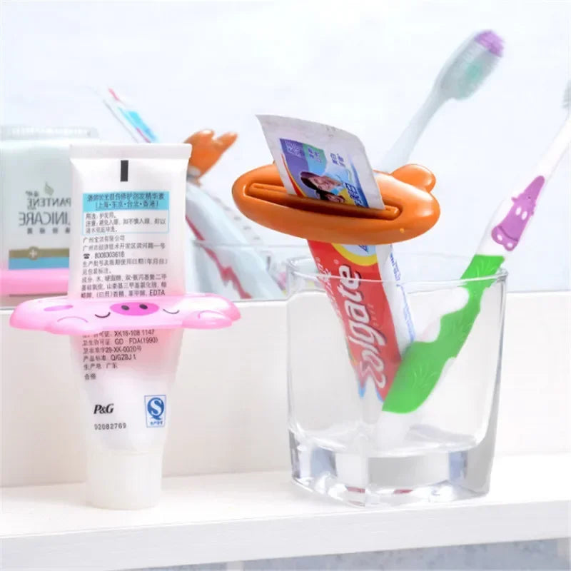 Cartoon Toothpaste Squeezer – Multifunctional Kitchen & Bathroom Gadget for Home Organization