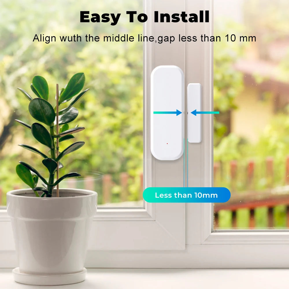 WiFi Smart Door/Window Sensor - Home Security Alarm System with Open/Closed Detection for Alexa and Google Assistant