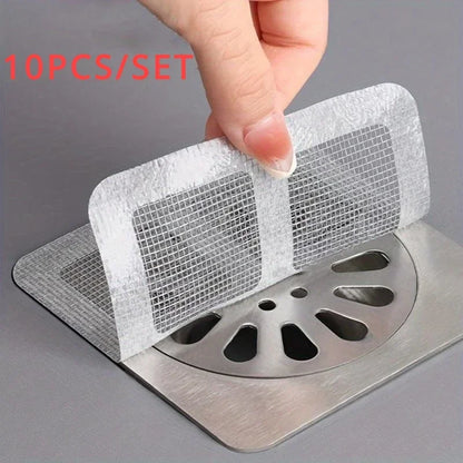 10pcs Disposable Shower Drain Nets – Hair Stopper & Sink Strainer for Bathroom & Kitchen