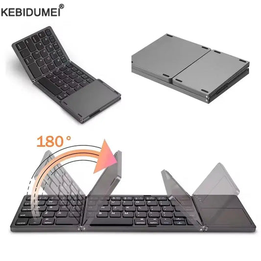 Folding Bluetooth Keyboard with Touchpad – Compact Mini Wireless Keyboard for iOS, Android, and Windows Devices