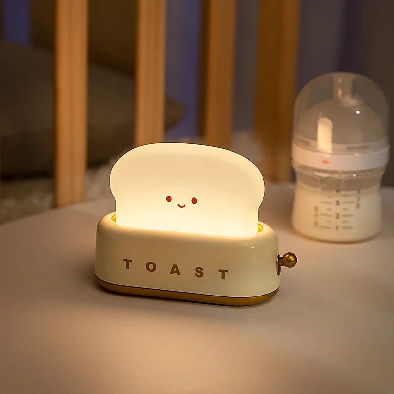 Creative Bread Toast Table Light - USB Rechargeable LED Nightlight