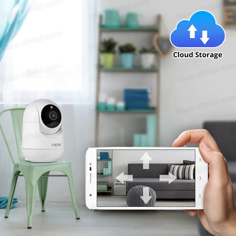 WiFi Indoor Surveillance Camera - Tuya Smart Home IP Security Camera with AI Detection & Automatic Tracking for Baby Monitoring