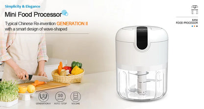 250ml Rechargeable Mini Food Processor - Portable Electric Garlic & Vegetable Chopper for Kitchen Use