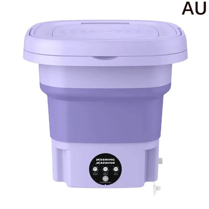 8L Mini Folding Washing Machine – Portable Laundry Washer with Automatic Modes & Drain Basket | Compact & Travel-Friendly