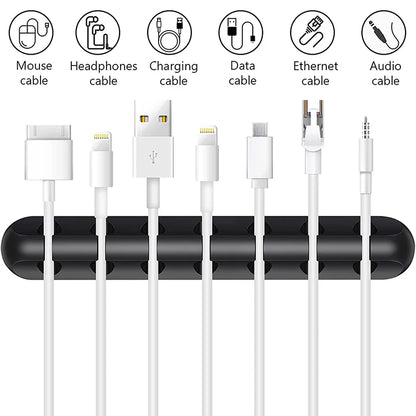 Multifunctional Silicone Cable Organizer Clips – Desktop Cable Management Winder for Home and Office