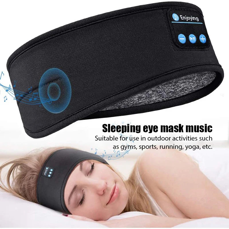 Bluetooth Earphones Sports Sleeping Headband - Elastic Wireless Music Eye Mask, Perfect Gift for Sleep Lovers and Active Lifestyles