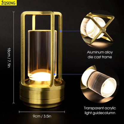 Rechargeable Touch Table Lamp - Wireless Desk Lamp for Reading, Home, and Outdoor Décor - Creative Gift Idea