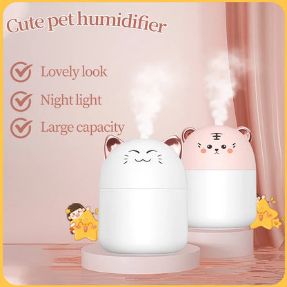 Cute Pet Mini Humidifier - USB-Powered Desktop Humidifier for Office, Bedroom, and Travel with Heavy Fog Spray