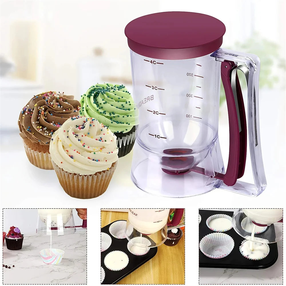 Collapsible Pancake & Cupcake Batter Dispenser – Precise Portion Control for Waffles, Muffins, and More